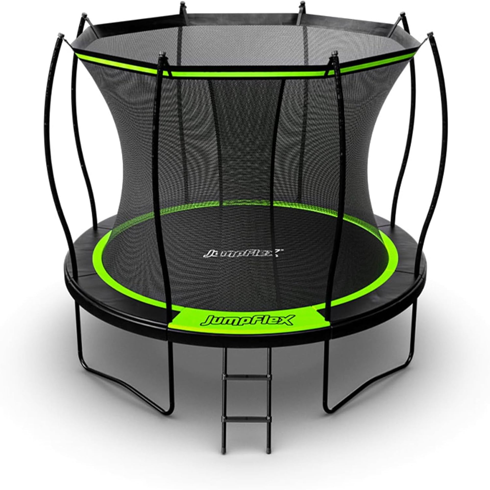 Jumpflex FLEX 10' Round Trampoline, Outdoor Play Equipment with PROJAM Basketball Hoop