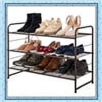 Fuleadture 3 Tier Shoe Rack for Entryway Shoe Rack Organizer Closet Shoe Rack in Kitchen-Bronze