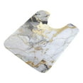 thumbnail image 3 of 2 Piece Bathroom Rugs Set Shaggy Toilet Base Mat 16x24 and 20x24 U Shape Soft Contour Rug Absorbent Non Slip White and Black Golden Marble, 3 of 9