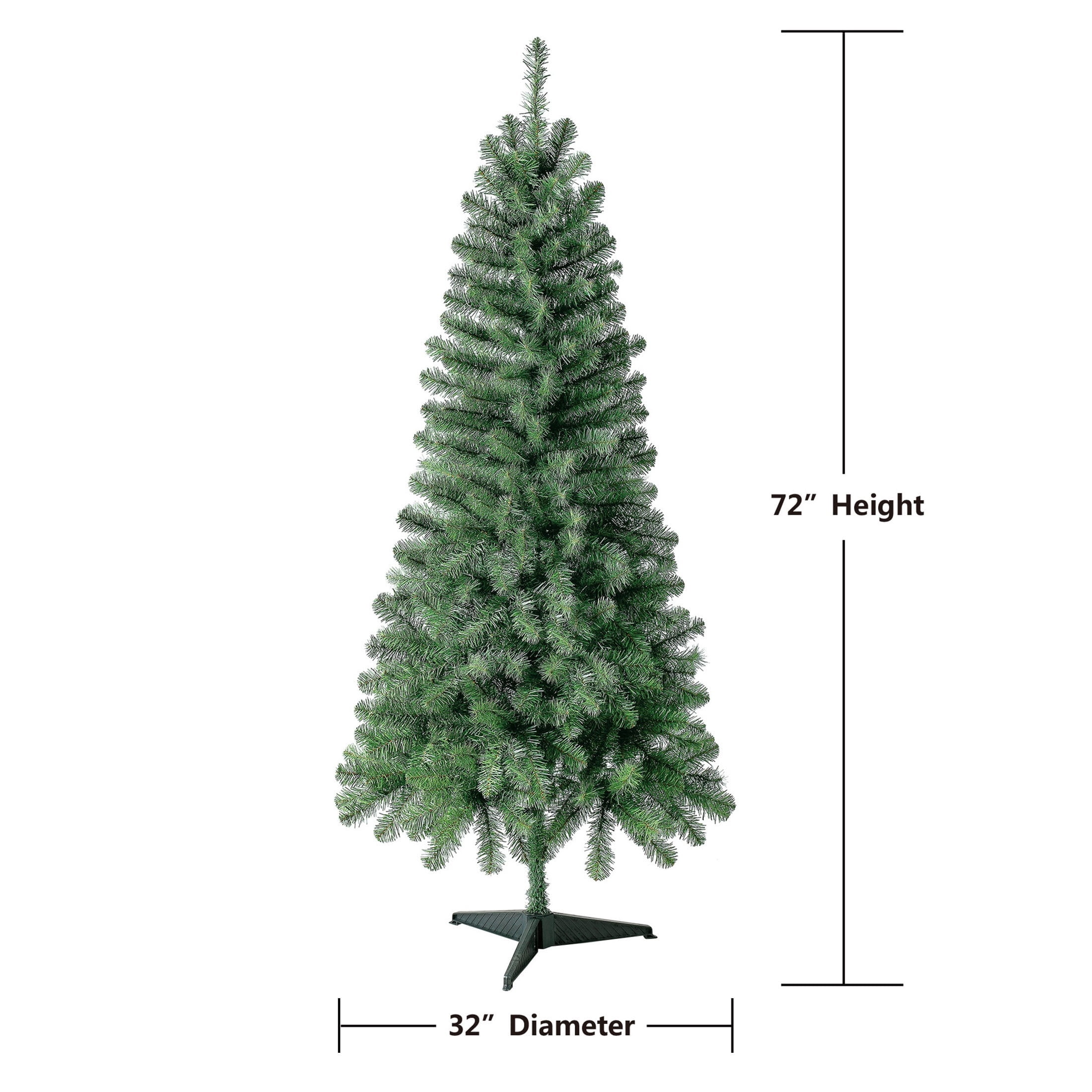 6' Non-Lit Wesley Pine Green Artificial Christmas Tree with Stand, by Holiday Time