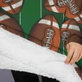 thumbnail image 3 of Oversized Wearable Blanket Hoodie,Football on Field Pattern Sherpa Blanket Hoodie with Super Pockets,Super Warm Fuzzy Pullover for Women & Men, 3 of 6
