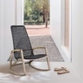 thumbnail image 2 of Armen Living Sequoia Wood & Rope Outdoor Patio Rocking Chair in Natural/Charcoal, 2 of 10