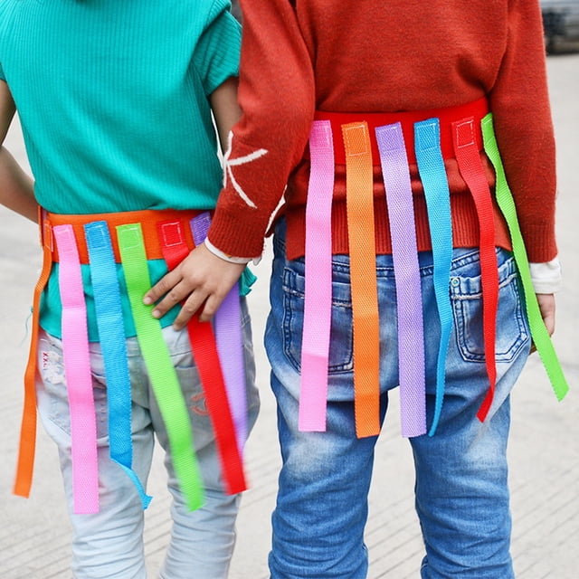 Tail-pull Game Prop Set-Children Kindergarten Preschool Educational Pull Tail Game Elastic Wristband With Colorful Ribbon