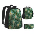 thumbnail image 2 of Naloa Thorns Of Macro Cactus Print Large Capacity Backpack Lunch Bag Pencil Case Combination 3 Piece Set for Student, 2 of 8