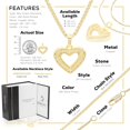 thumbnail image 2 of BEBERLINI Women Heart CZ Pendant Necklace Set 14K Gold Filled Box Chain Jewelry 24", 2 of 7