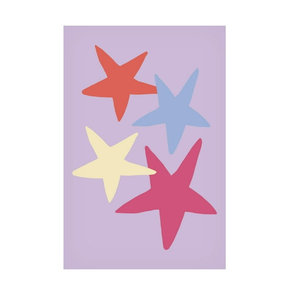 Canvas Wall Art - Pictufy Studio 'Four Stars 01' Wall Art for Living Room, Bedroom, or Office Décor by Trademark Fine Art - 12 x 19 Inches