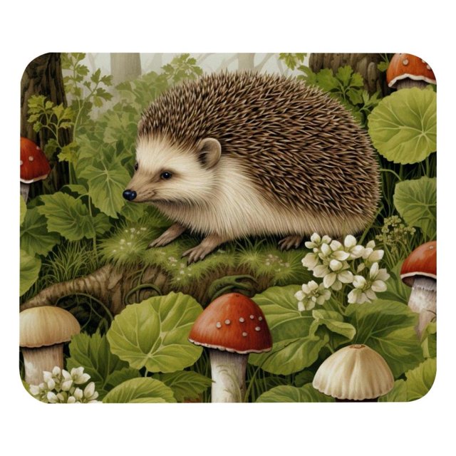 Alfombrilla de ratón con forma de erizo y hongo: superficie lisa, acolchado grueso y diseño ergonómico para juegos y uso en la oficina.