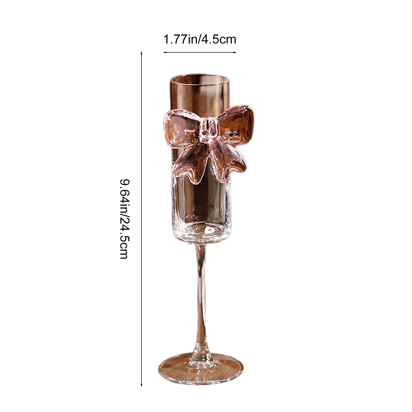 High Champagne Glass Set, Household Crystal Wine Glasses for Christmas Valentines Day Dinner, 2-Piece, 9.64x2.76x2.76 Inches