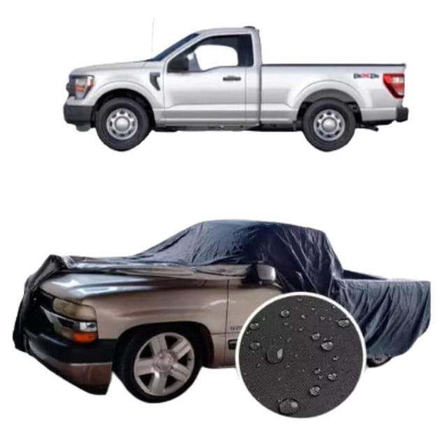 Súper Útil Funda para Camioneta Impermeable, Todos los tamaños de Camionetas Pick Up contra Lluvia, Sol, Polvo, etc. Fabricantes 100% Mexicanos. Impermeable (Pick Up M Mediana Cabina Sencilla)