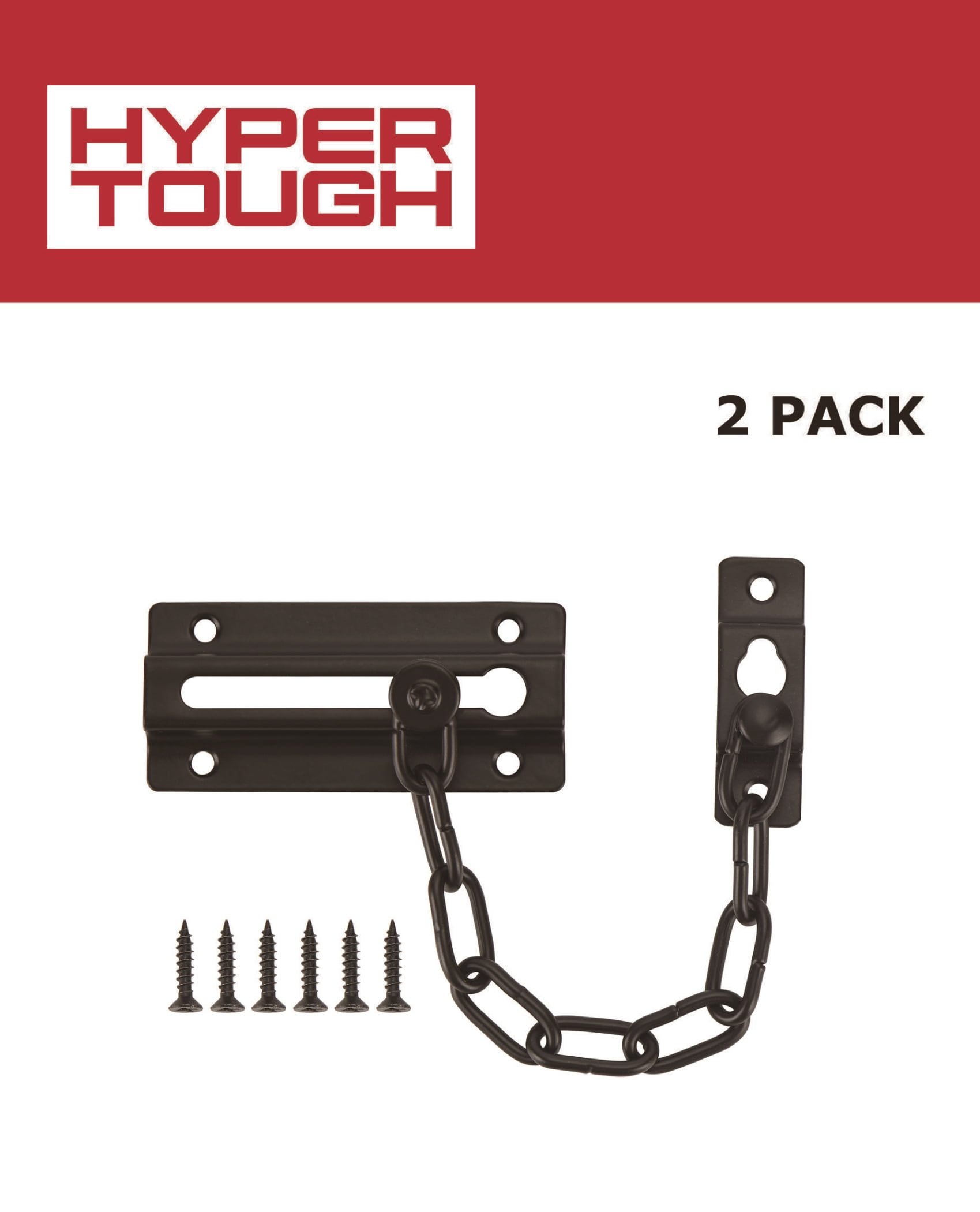 Hyper Tough 4-1/2 in. Privacy Door Chain, Matte Black, 2 Pack