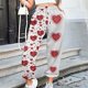 thumbnail image 2 of Gibobby pantalones con forro polar Pantalones de chándal informales con estampado del día de San Valentín para mujer, bolsillos, cintura alta, deportivos, gimnasio, ajuste atlético (Vino, L), 2 of 4