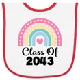 thumbnail image 2 of Inktastic Class of 2043 Girls Rainbow Baby Terry Cloth Bib, 2 of 3