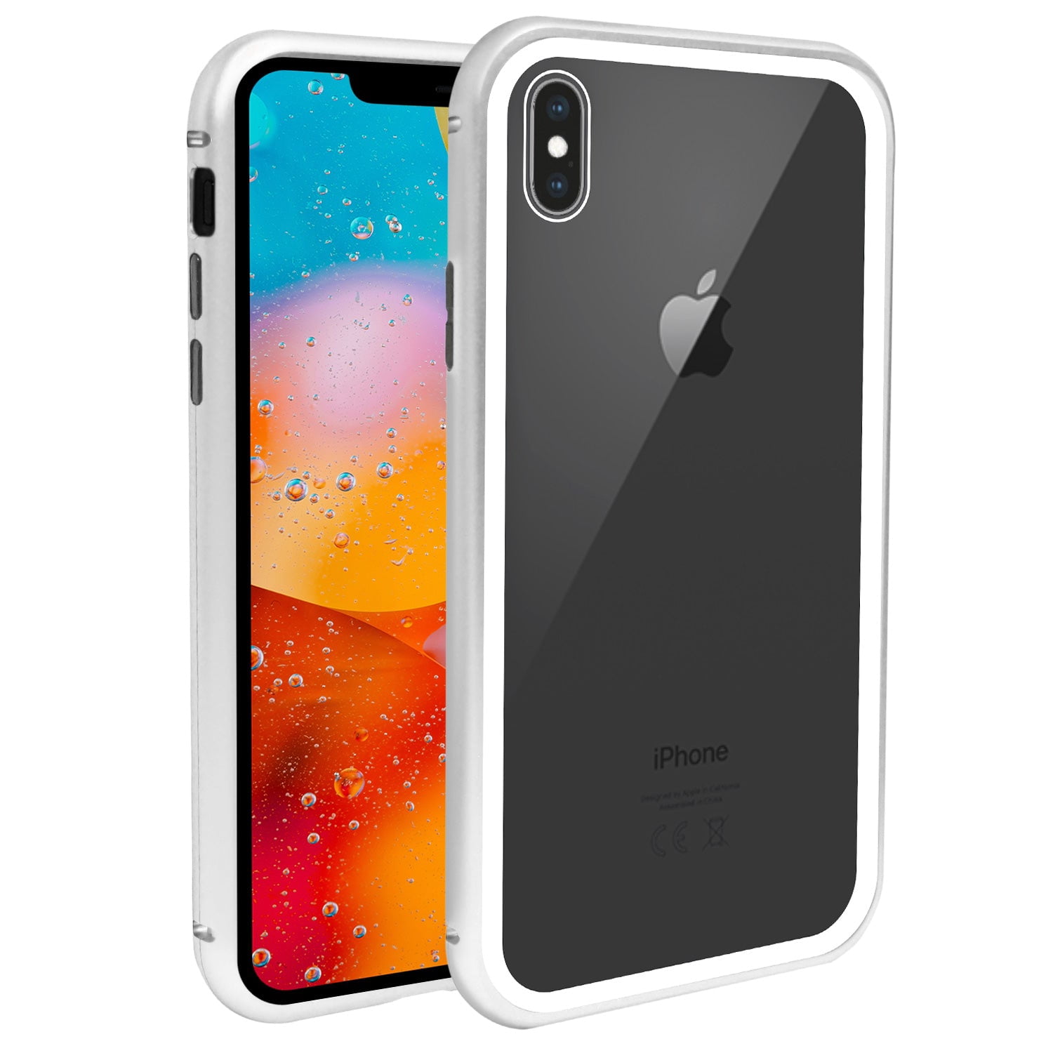 iPhone XS Max Case - Magnetic Frame, Tempered Glass Back - Walmart.com