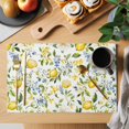 thumbnail image 2 of Placemat Set of 4 Blue Flowers Placemats for Dining Table Summer Lemon Washable Table Mats for Kitchen and Party Decor Indoor & Outdoor Use, 2 of 8