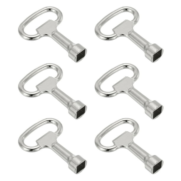Llave de vaso de 8 mm/0.3" Uxcell 6 piezas, llaves cuadradas para armarios eléctricos para cerraduras de panel de armario