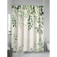 thumbnail image 5 of Shower Curtain Ombre Green Eucalyptus Leaf Shower Curtains for Bathroom, Waterproof Polyester Shower Curtain Set with Hooks, Extra Long 72" x 96" Vintage Branch Plant, 5 of 6