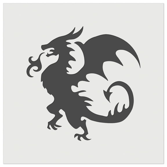 Wyvern Dragon Fantasy Silhouette DIY Cookie Wall Craft Stencil - 5.5 Inch