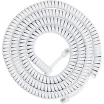 25 ft Telephone Modular Coil White Telephone Cable Telephone Handset Line Wire Cables