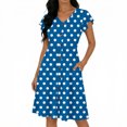 thumbnail image 3 of TaTaai Women's Polka Dot V-Neck Dress with Flutter Sleeves, Fitted Waist, and Elegant A-Line Shape Gift, 3 of 6