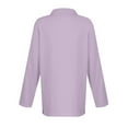 thumbnail image 5 of Pxiakgy Women's Polo Shirts Cotton 3-Button Long Sleeve Collared Tops Summer Cool Shirt Uniform Casual Shirts Women's Short Sleeved Slim Fit Casual Fashion Top Purple S, 5 of 5