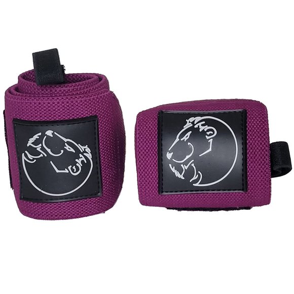 Basic Muscle Gains Premium Wrist Wraps (Heavy Duty) for Weightlifting, BMG Premium 18” Wrist Wraps (pair) with Thumb Loop, Sturdy and Comfortable (18", Purple)