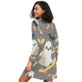 thumbnail image 2 of FORMRS Womens Long Sleeve Nightgowns Crew Neck Sleep Shirt Soft Pajamas Sizes S-3XL, Cute Ghosts, 2 of 8