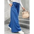 thumbnail image 3 of Women's Wide Leg Baggy Jeans Plus Size Loose Elastic Waist Denim Pants With Deep Pockets Light Blue, 3 of 5