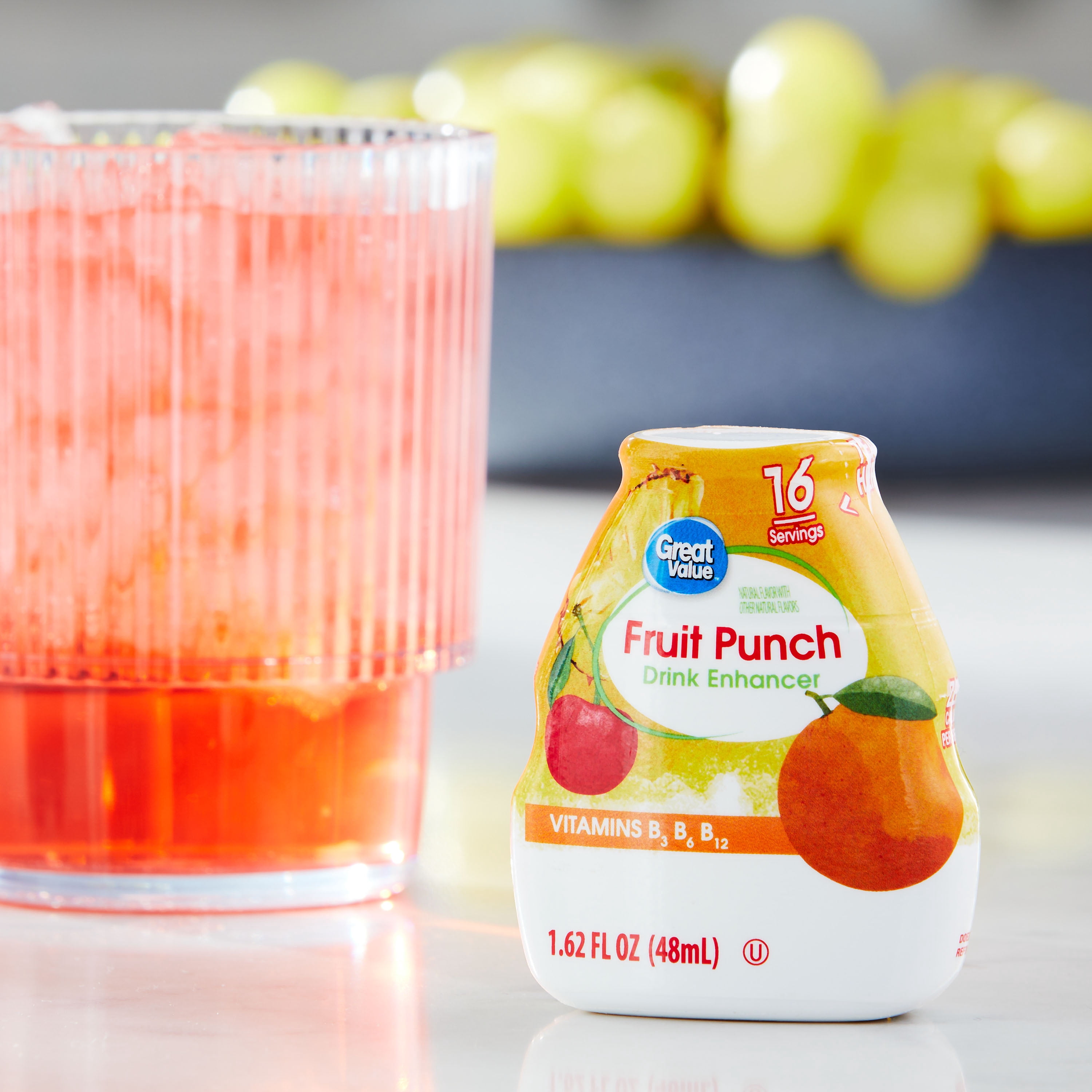 (3 pack) Great Value Fruit Punch Drink Enhancer, 1.62 fl oz