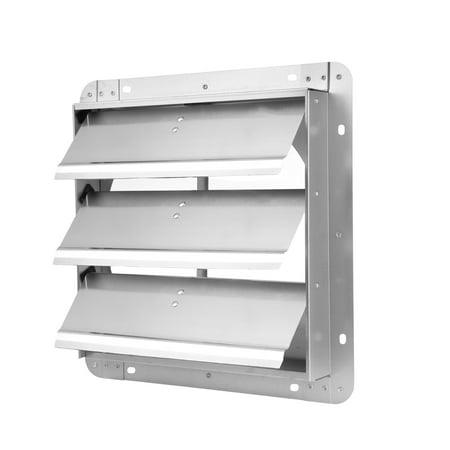 

14-Inch Square Aluminum Automatic Gravity Shutter Louver Vent Silver