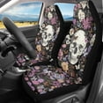 thumbnail image 2 of Uorisanigo Skull Car Seat Covers Waterproof Front Seat Covers Easy Installation Stretch Polyester Fabric Cover Protection Interior Accessories Universal Fit Most Cars,SUV, Trucks, 2 of 7
