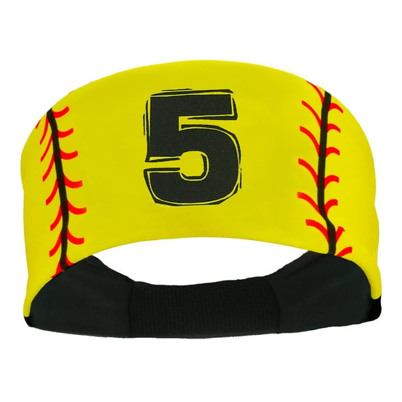 Player ID Softball Stitch Headband (Yellow, #5)
