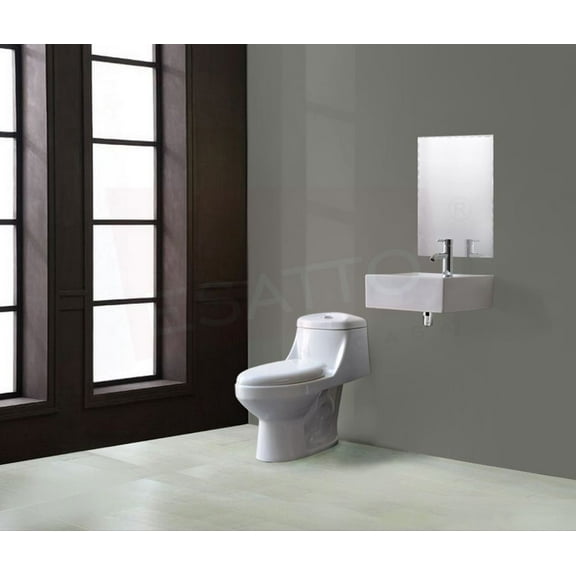 Esatto® Paquete Sanitario, Lavabo, Monomando, Espejo Y Desagües WC-001 Arial