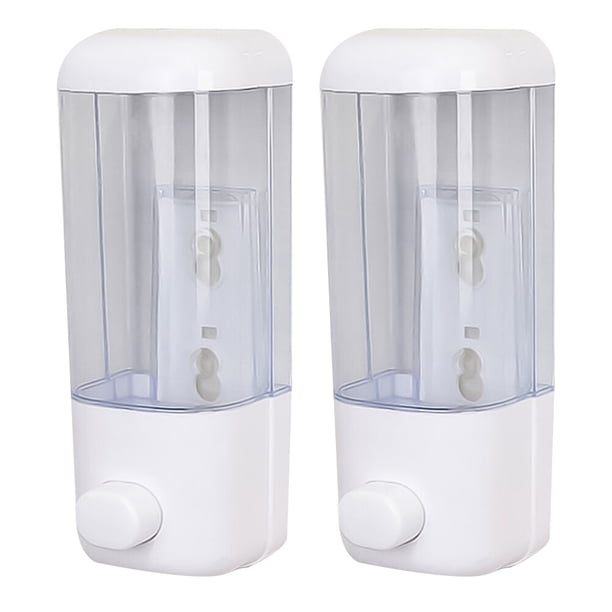 Dispensador manual de jabón líquido de 500 ml, gran capacidad, para colgar en la pared, color blanco