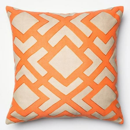 Alexander Home Printed Geometric Beige/ Orange Down Feather or Polyester Filled 22-inch Throw ...