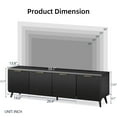 thumbnail image 3 of TOPCOMFY TV Stand for 50-60" TV, Media Console , Modern Fluted TV Cabinet with 4 Cylindrical Stripe Doors - Black, 3 of 6