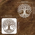 thumbnail image 2 of Plantilla decorativa con diseño del Árbol de la Vida (20x20 cm). Plantilla cuadrada de plástico reutilizable para dibujar y pintar sobre madera, suelo, pared y azulejos., 2 of 9