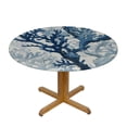 thumbnail image 3 of WYYP Table Cover Nautical Coastal Decorative Round Tablecloth White, 3 of 8