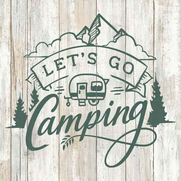 Lets Go Camping Rustic Looking Camping Outdoors Farmhouse Wood Sign Wall Décor 8 x 8 Wood Sign B3-08080062076