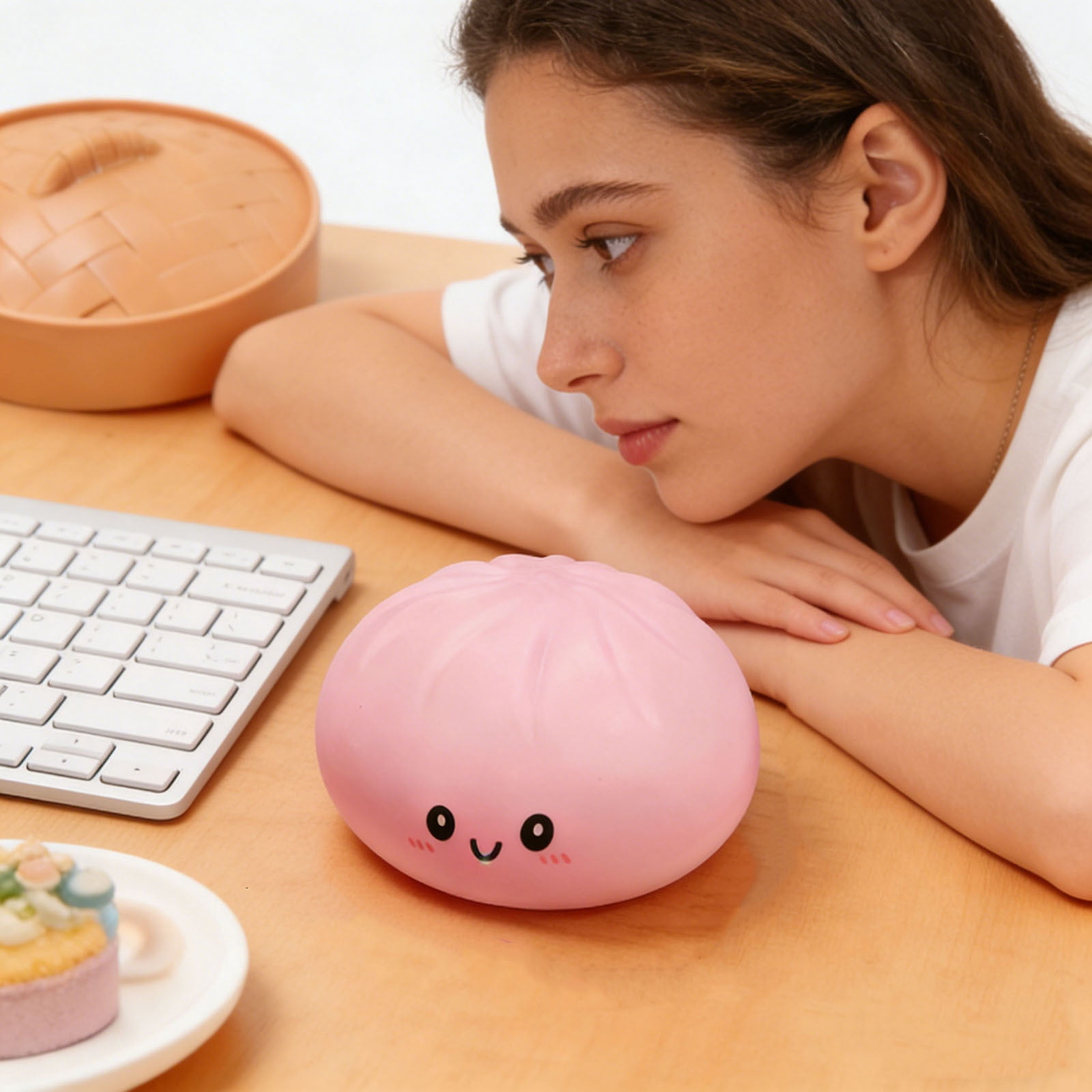 Gcvizuso Baozi Kneading Decompression Ball 15cm, Super Soft Squeeze Sensory Ball, Slow Springback Pressure Relief Gadget