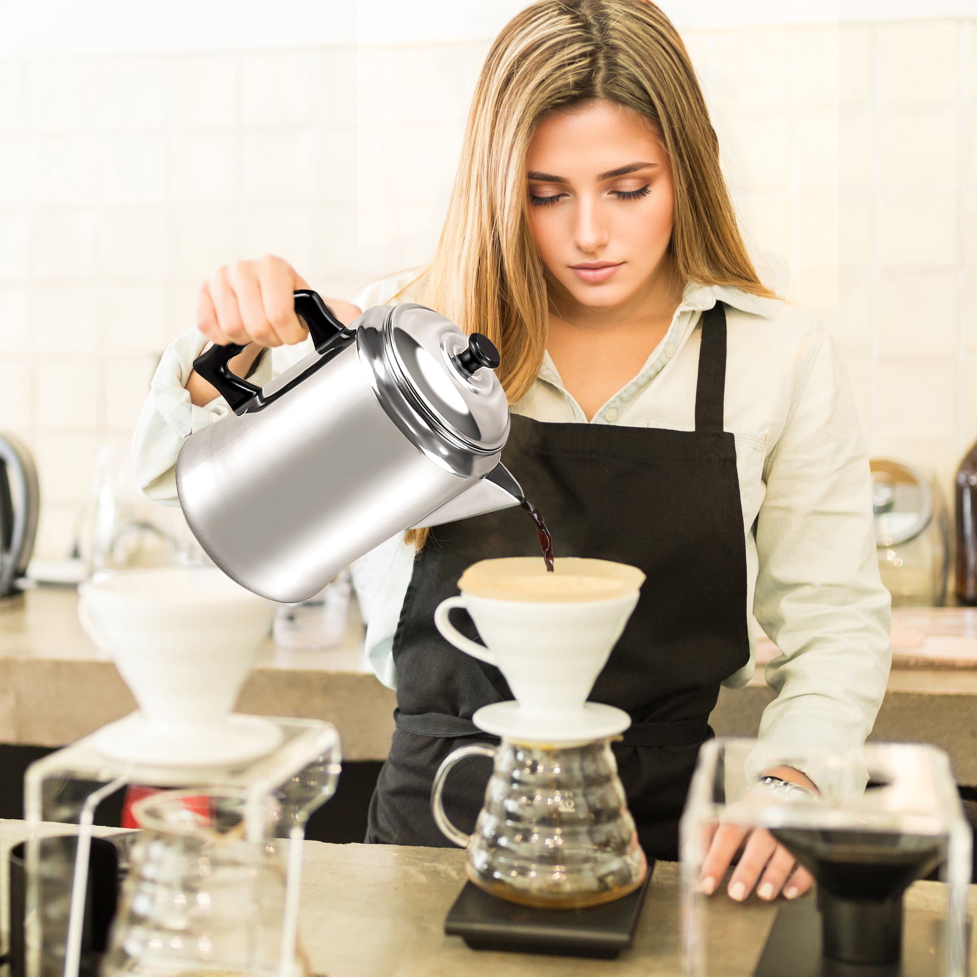 MEREZA Classic Stainless Steel 9-Cup Coffee Percolator - Walmart.com