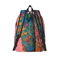 thumbnail image 2 of Lsque Cowboy Boots With Flowers Pattern Canvas Daypack, Durable Backpack, High-quality Versatile Backpack,Vintage Compact Backpack-Small, 2 of 6