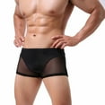 thumbnail image 7 of khonts,Men's Sexy Boxer Briefs See Through Underwear Sheer Mesh Low Rise Underpants Black XXL, 7 of 7