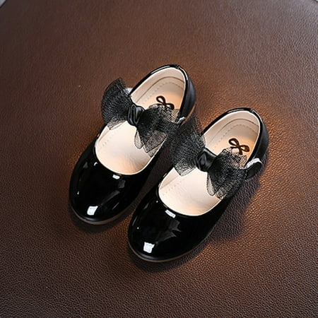 

TOWED22 Cute Shoes For Teen Girls Shoes Knot Baby Flat Girls Princess Kids Toddler Leather Soft Baby Shoes E