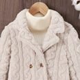 thumbnail image 3 of BFHHYA Girls Fuzzy Coat Notch-Collar Double-Breasted Fleece Trench Coat Long Sleeve Fall Winter Outerwear for Winter School Activities (7-14Y), 3 of 8
