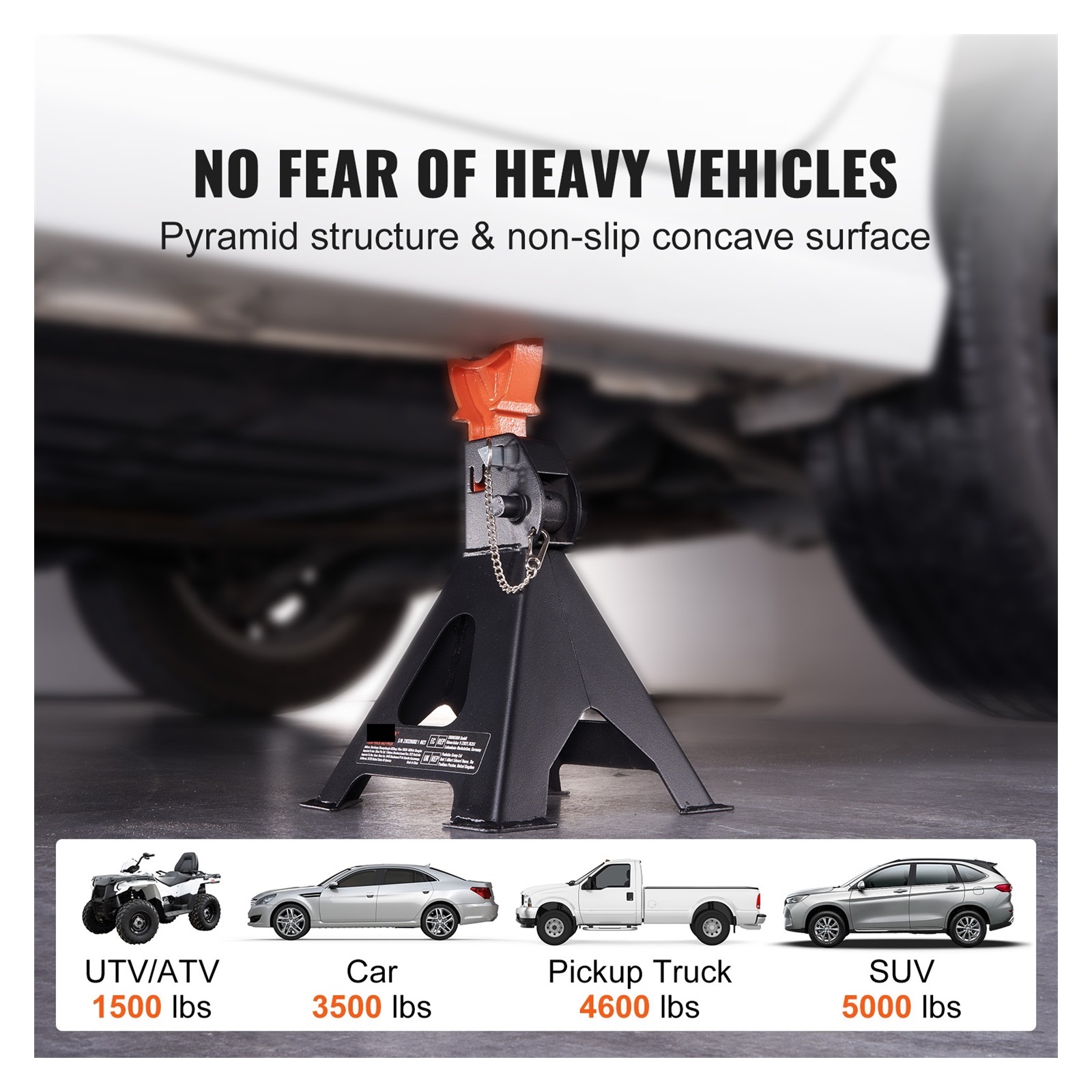 Jack Stands 3/6 Ton (6000/12000 Lbs) Capacity Car Jack Stands Double Locking Adjustable Height For Lifting SU Pickup Truck ,Easy to Operate