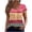 #0129-Hot Pink, variant on Women's Tops Boho Floral Print Tees Weekend Brunch Relaxed Fit Soft Comfortable Breathable Casual Blouses Gift