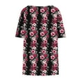 thumbnail image 7 of Charella Women's Plus Size Tops Tunic Short Sleeve Shirts Floral Printed Crew Neck Blouses Loose Summer Tees (2XL, Multicolor 3), 7 of 7