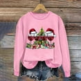 thumbnail image 3 of Craaazy Christmas Trees With Lights Printed Shirts For Women Long Sleeve Crew Neck Santa Xmas Printed Sweatshirts Gifts For Women, 3 of 4