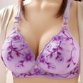 thumbnail image 2 of QLEICOM Everyday Bras for Women, Women's Comfort Lift Wirefree Bra Sexy Bra Without Steel Rings Sexy Vest Large Lingerie Bras Embroidered Everyday Brass No Underwire Purple Cup 34/75AB, 2 of 4