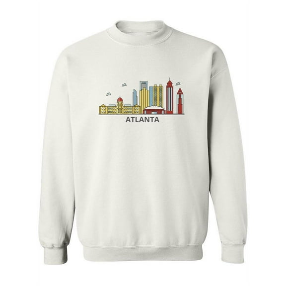 Atlanta City Skyscrapers Sketch Sweatshirt Women -Image by Shutterstock, Female Large